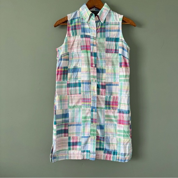 Lauren Ralph Lauren Dresses & Skirts - Lauren Ralph Lauren Sleeveless Button Front Shirt Dress Pastel Plaid Petite P